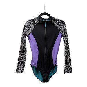 Speedo Long Sleeve One Piece Rash Guard Swimsuit Size XS